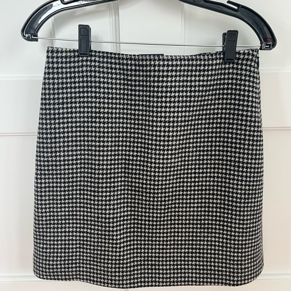 Club Monaco Women Wool Blend Centie Skirt Jupe grey black and white size 4 NWT